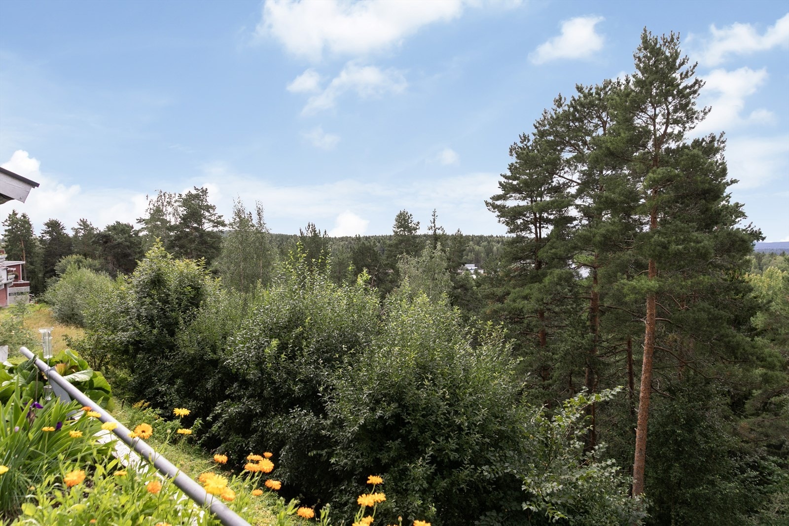 Omkranset av grønne omgivelser, kan du nyte stillheten fra boligens uteområder. Ingen innsyn i balkongen. Galleribilde