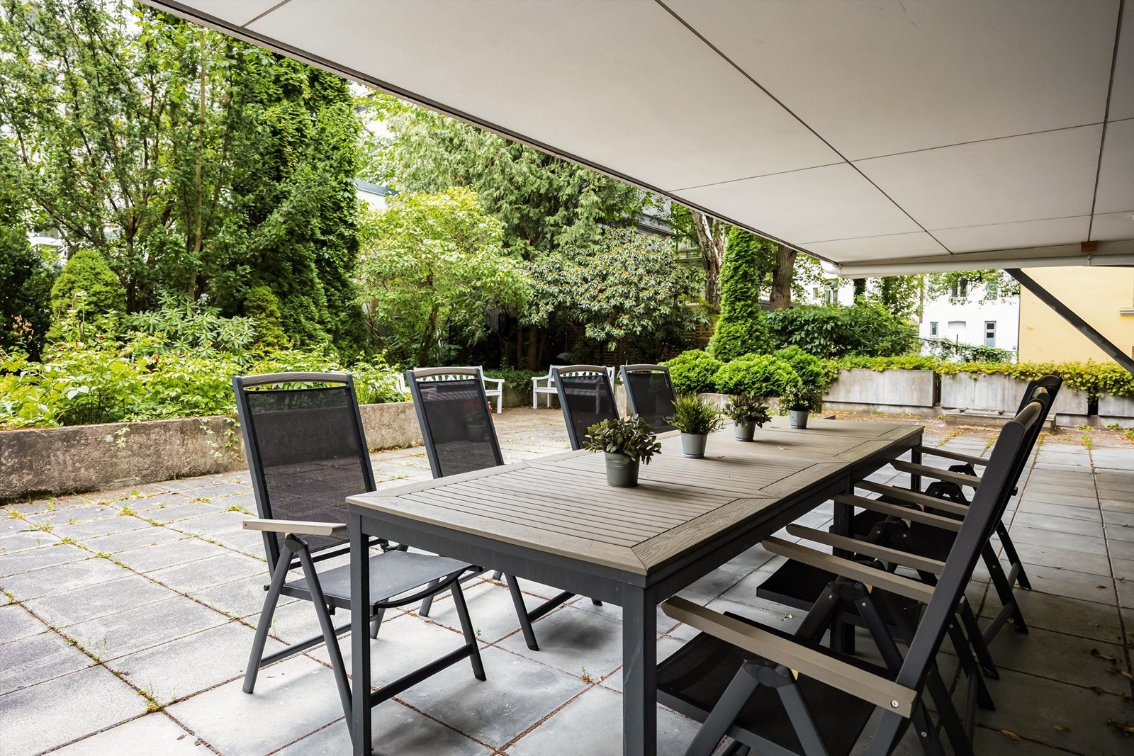 Trivelig bakgård. Galleribilde