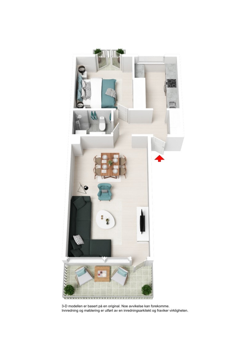 3D plantegning Galleribilde