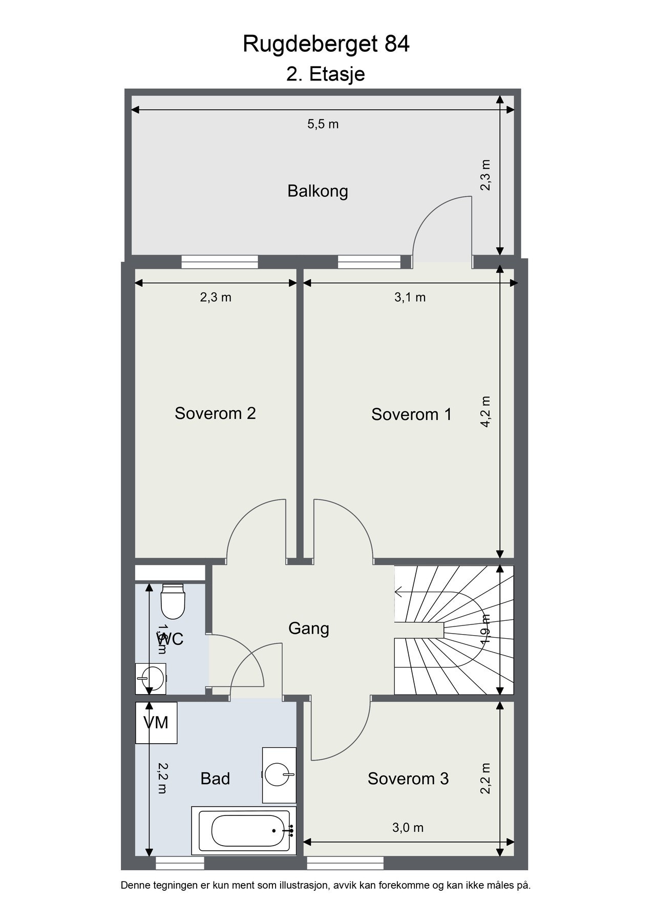 Plantegning 2. etasje Galleribilde
