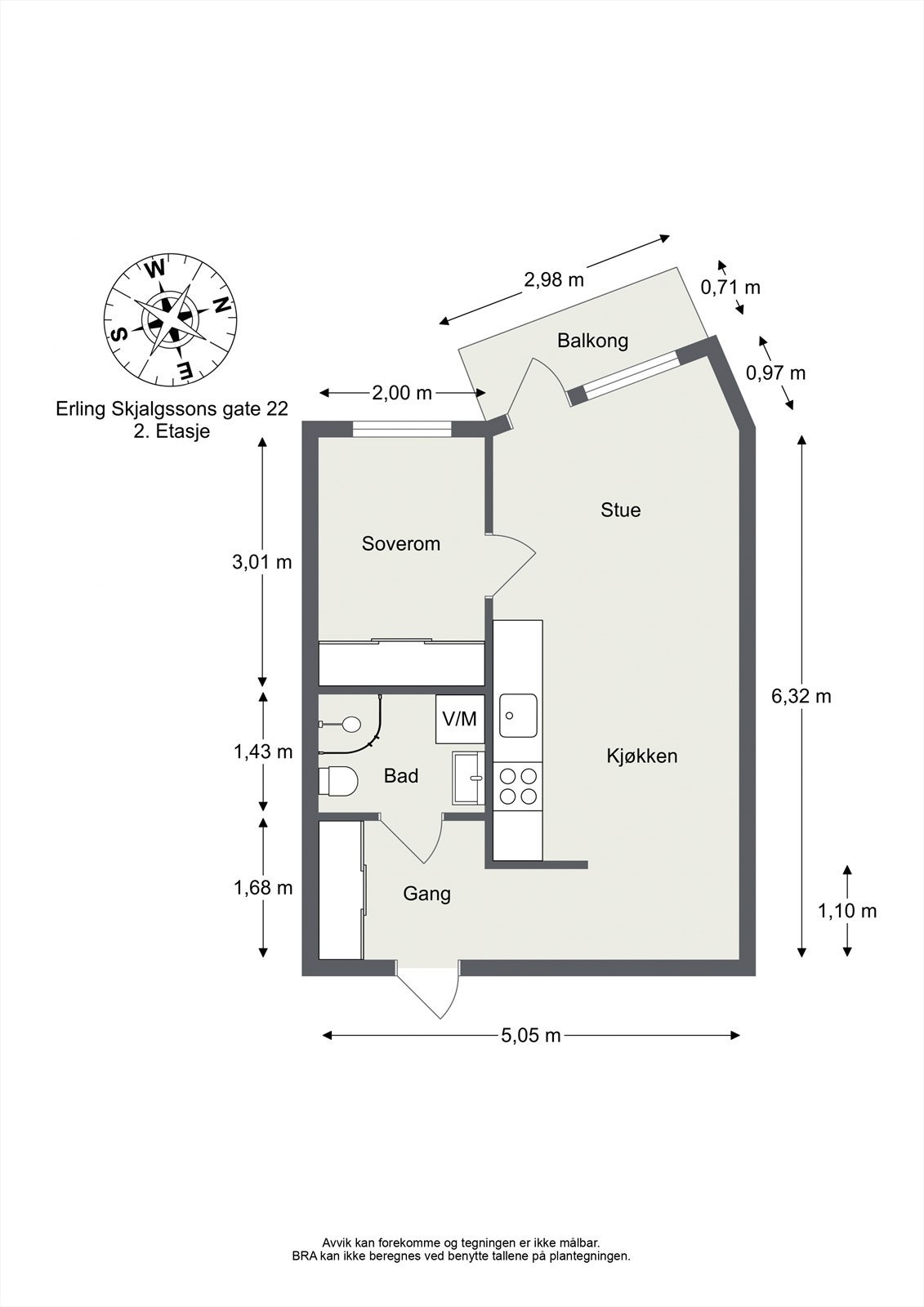 Plantegning. I tillegg disponerer leiligheten 1 kjellerbod. Galleribilde