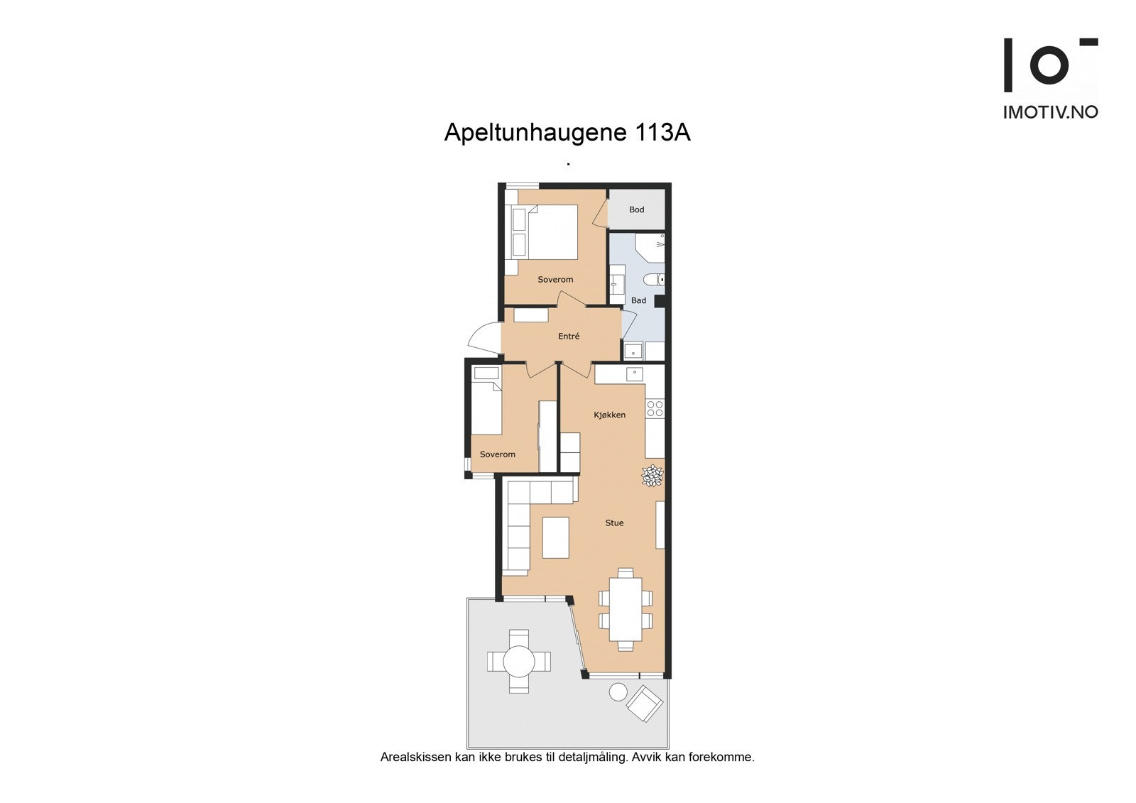 Leilighetens planløsning - I tillegg er det ekstern bod og medfølgende garasjeplass Galleribilde