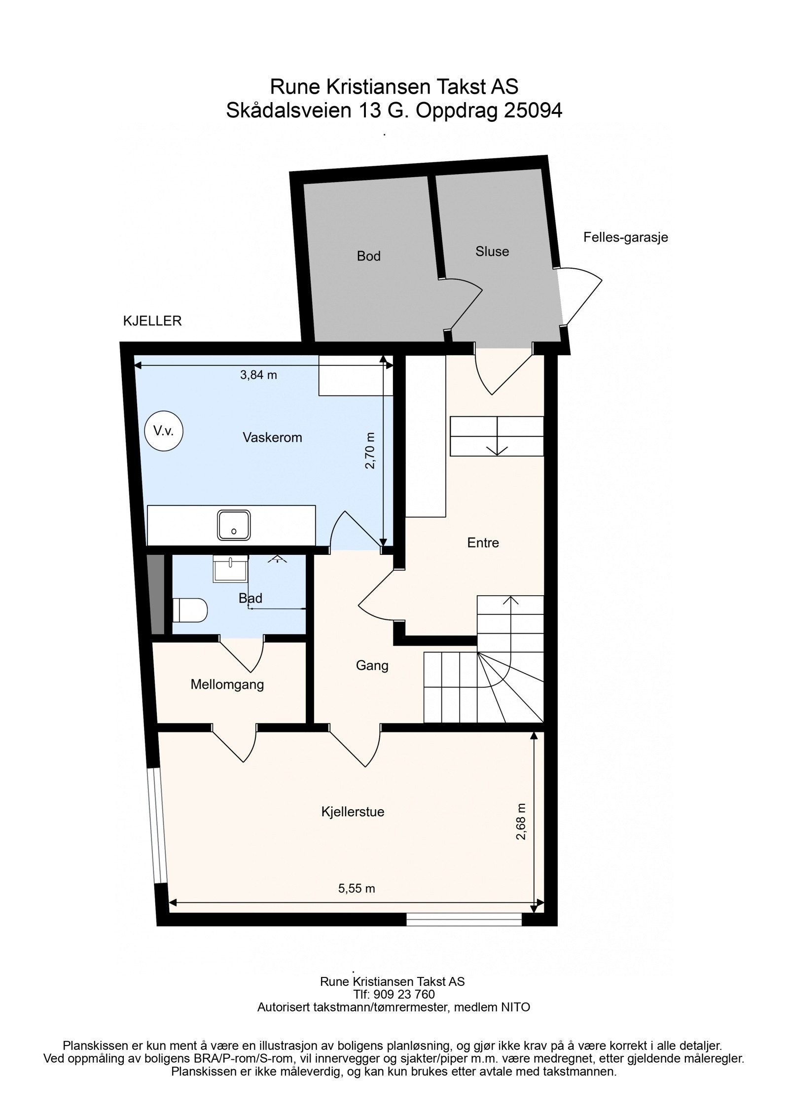 Plantegning - Underetasjen har rikelig lagringsplass og direkte tilgang til garasjeanlegg. Galleribilde