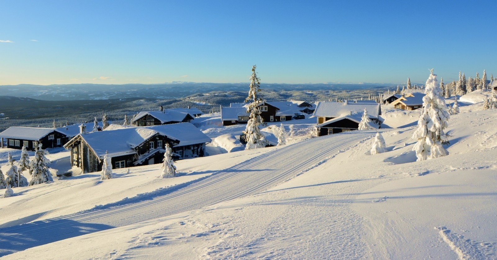 Skiløype går i gjennom tomtefeltet med tilknytning til 350km med løyper Galleribilde