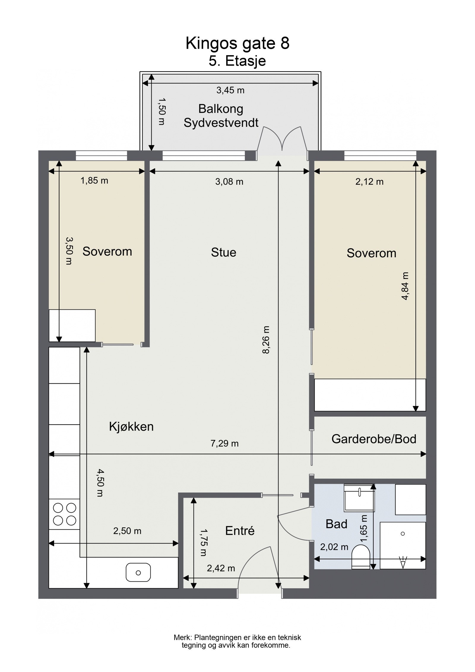 Plantegning. I tillegg medfølger en kjellerbod på ca. 6 kvm. Galleribilde