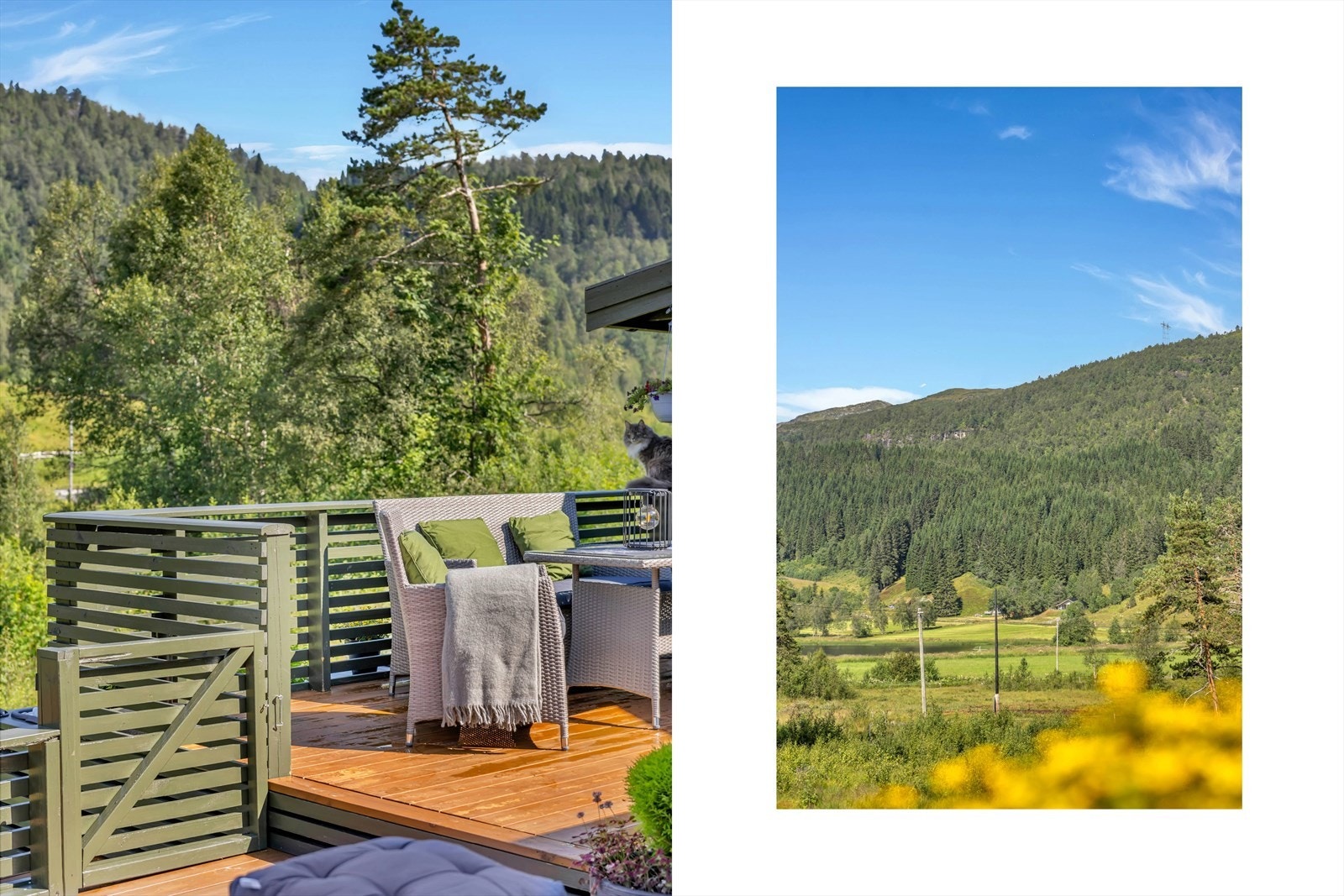 - Her får du den unike kombinasjonen av naturskjønne omgivelser, men likevel kort vei til det du skulle behøve av servicetilbud - Galleribilde