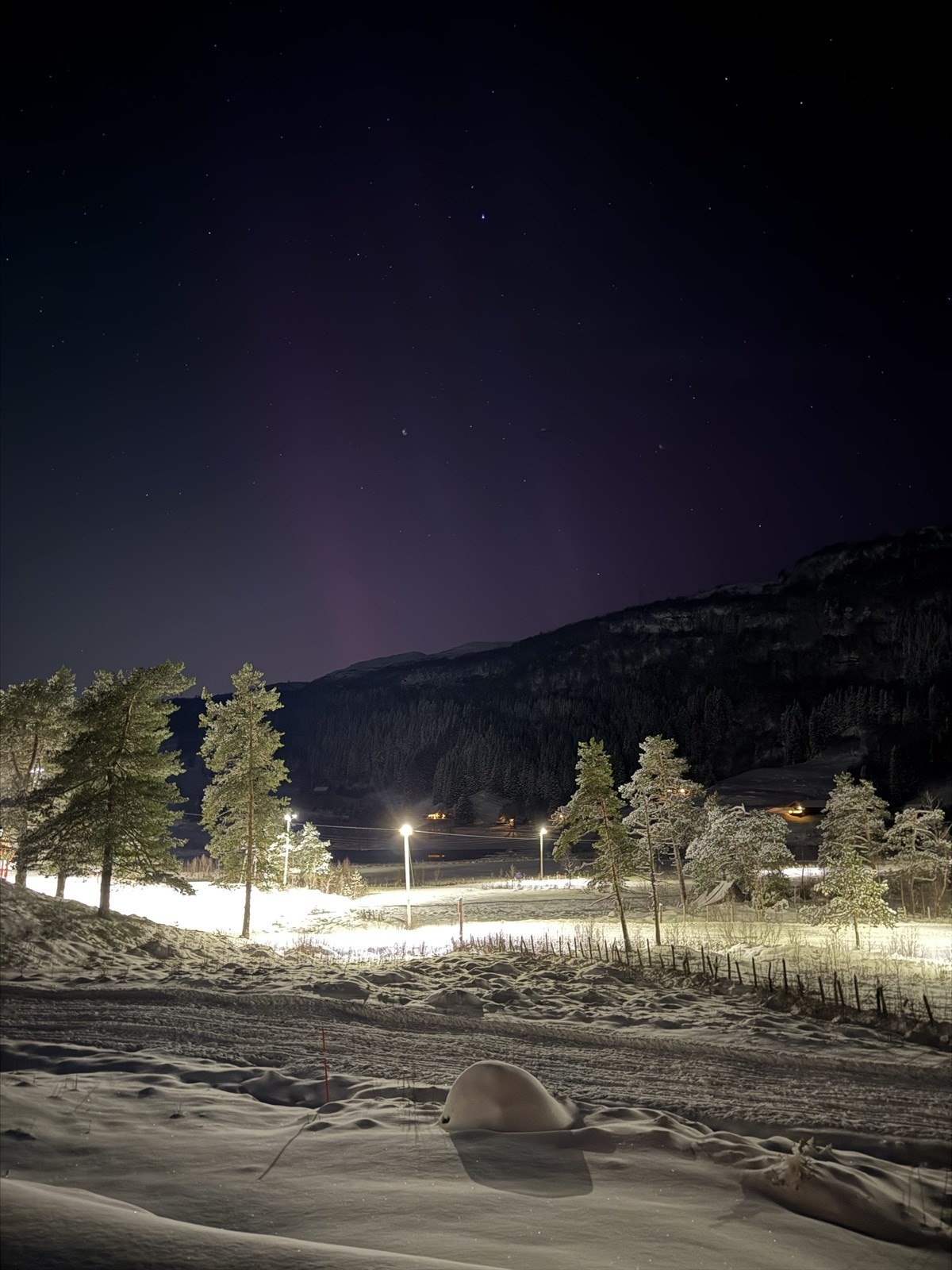 - Sjusete Skisenter ligger rett nedenfor eiendommen med lysløyper - Galleribilde
