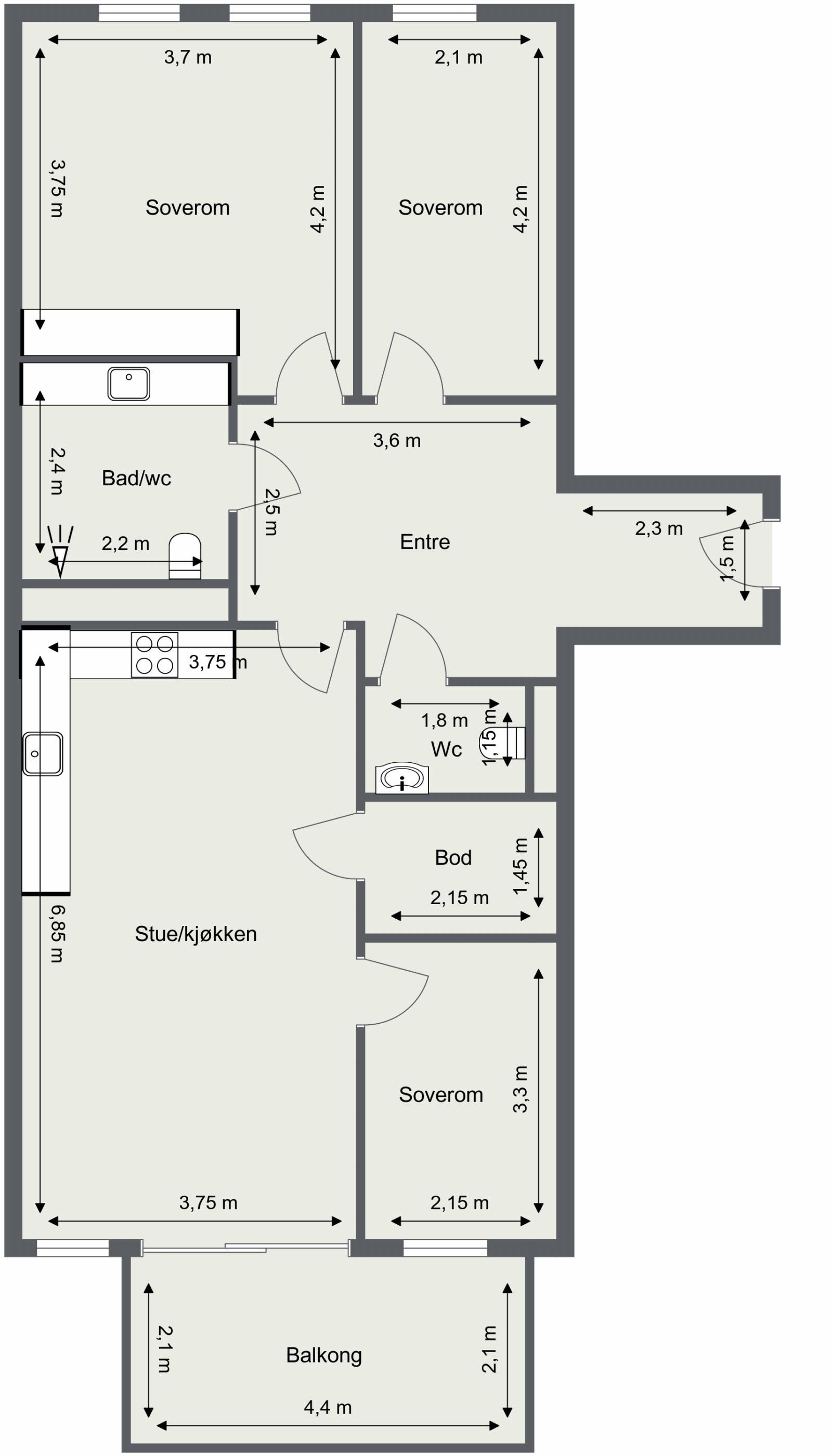 Alternativ planløsning Galleribilde