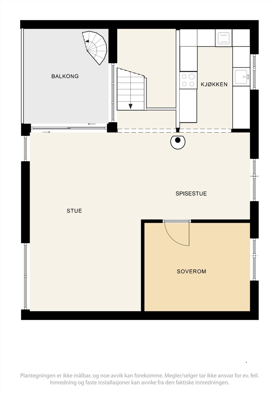 Alternativ plantegning av 2. etasje som viser opprinnelig tiltenkt soverom i denne etasjen. Galleribilde