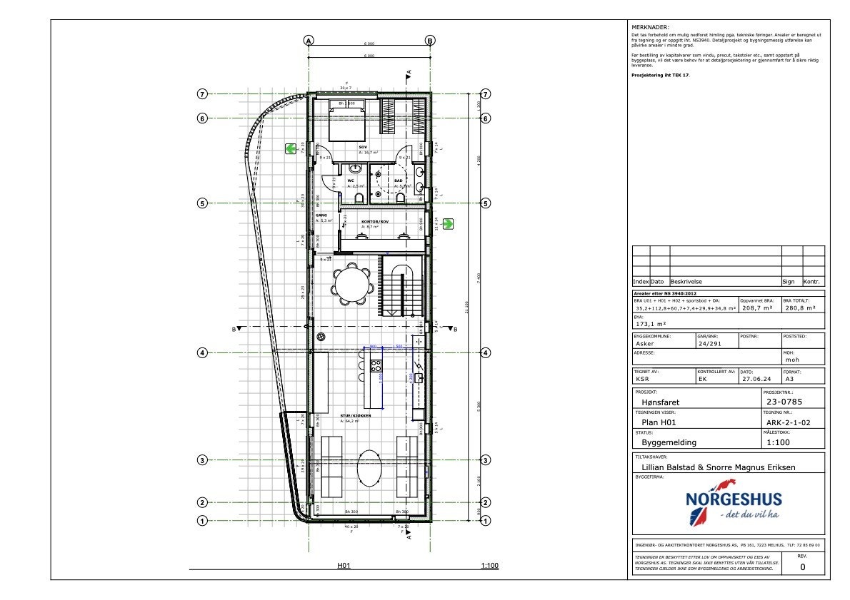 Plantegning 1. etasje. Galleribilde
