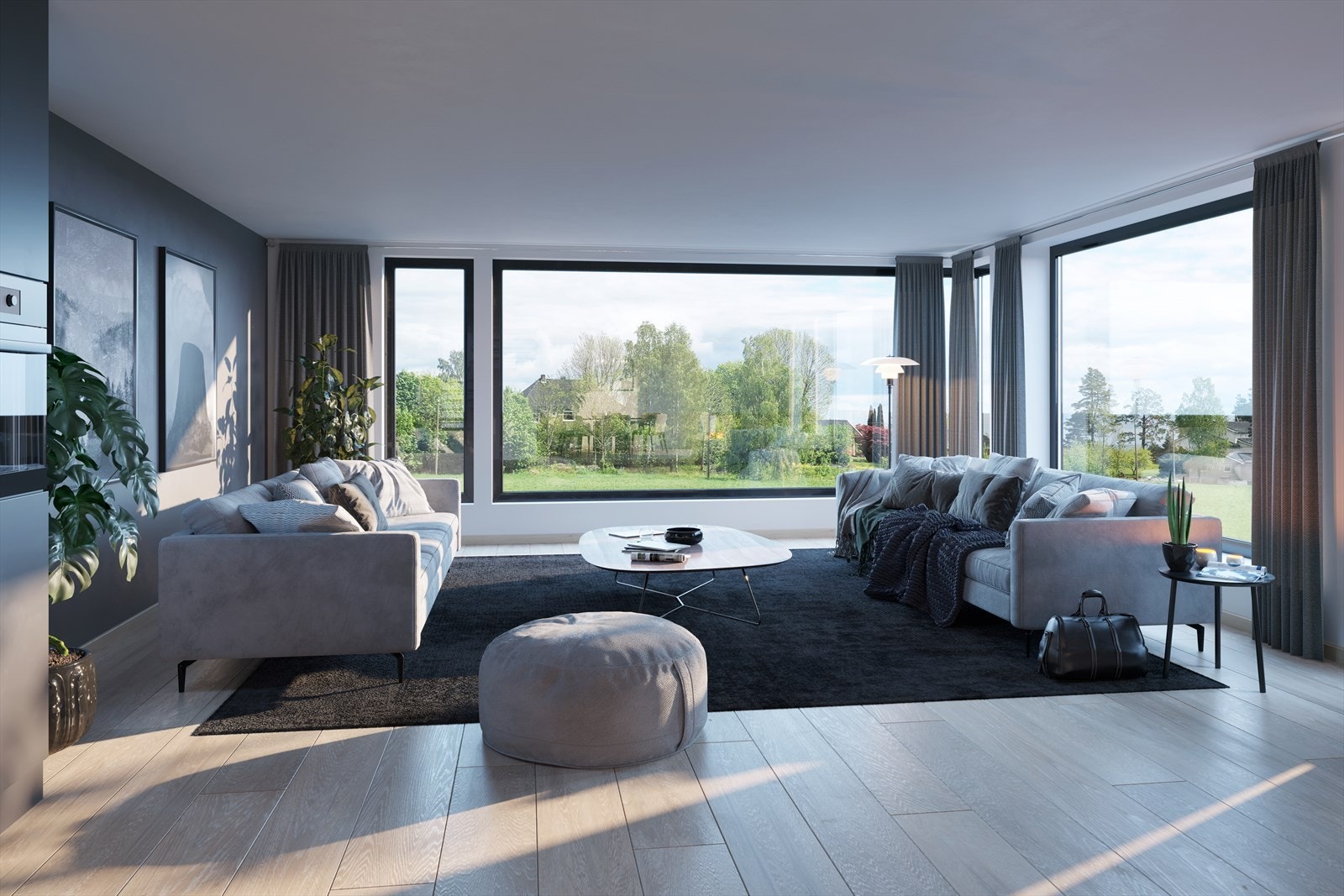 Boligen strekker seg over tre plan og har en praktisk og innholdsrik løsning. Illustrasjonsfoto. Galleribilde