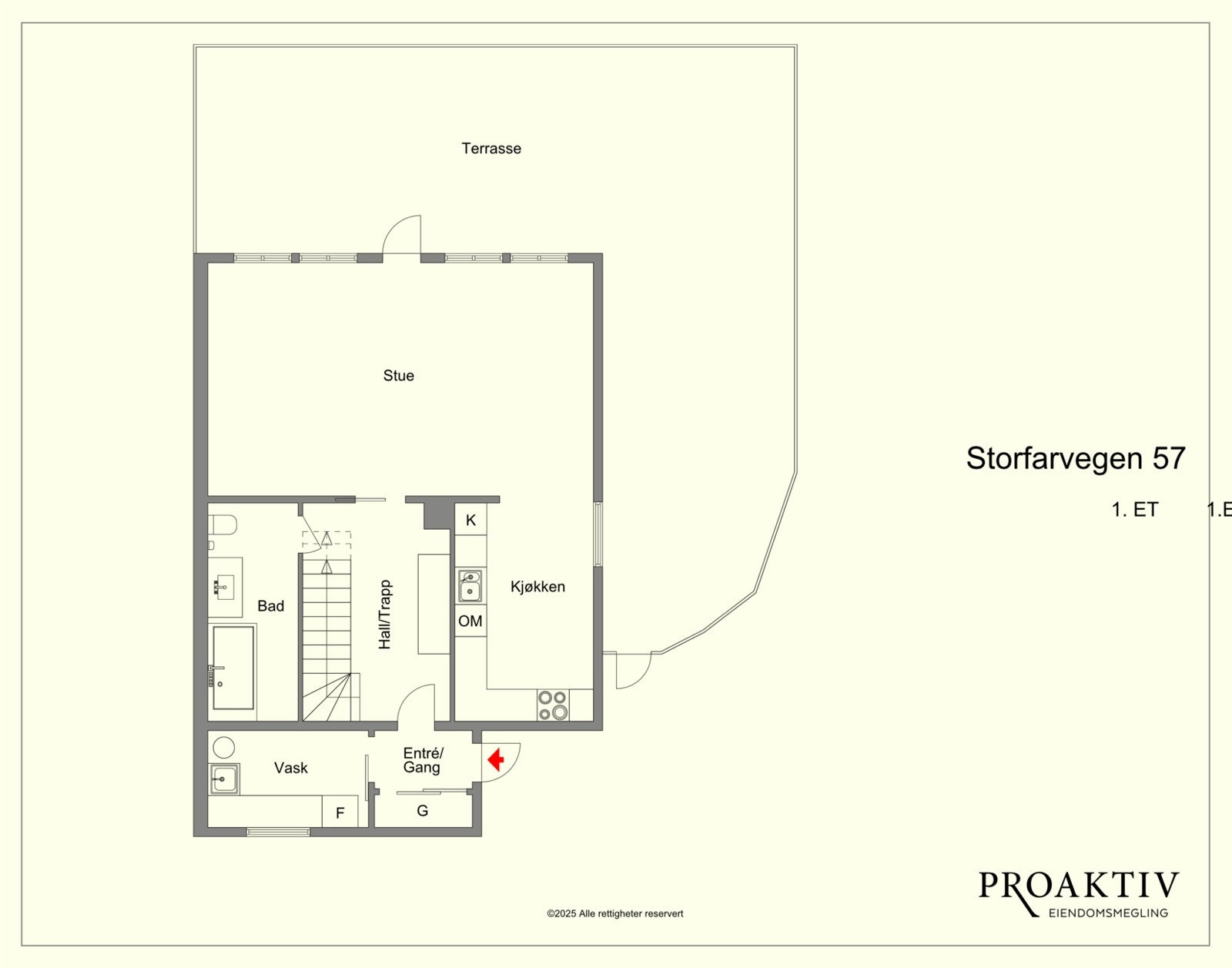 Før vi går inn i selve boligen så orienterer vi oss litt. Galleribilde