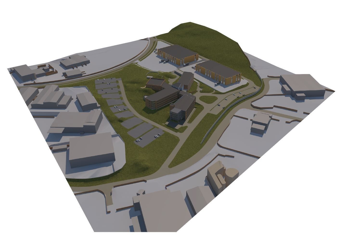 Illustrasjon av verksted/lager/industri Galleribilde