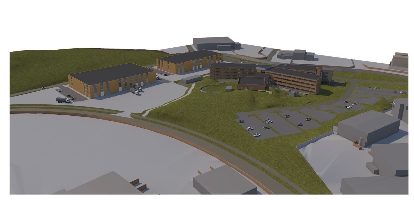 Illustrasjon av verksted/lager/industri Galleribilde