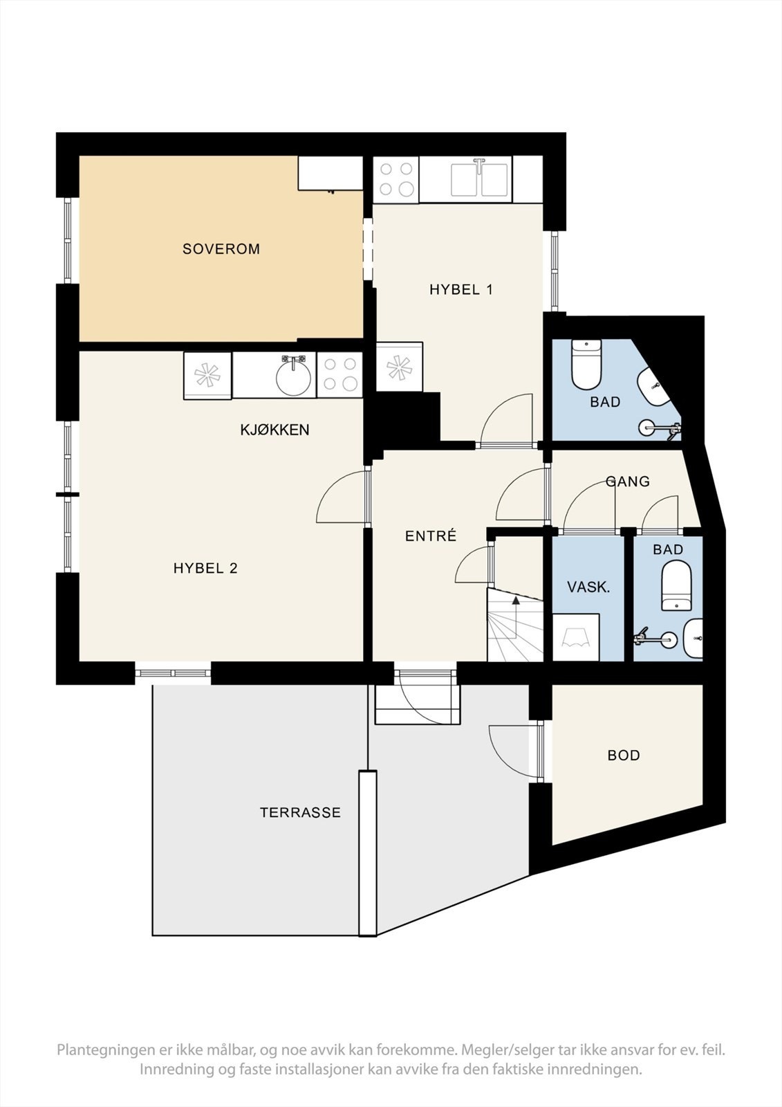 Plantegning 1. etasje Galleribilde