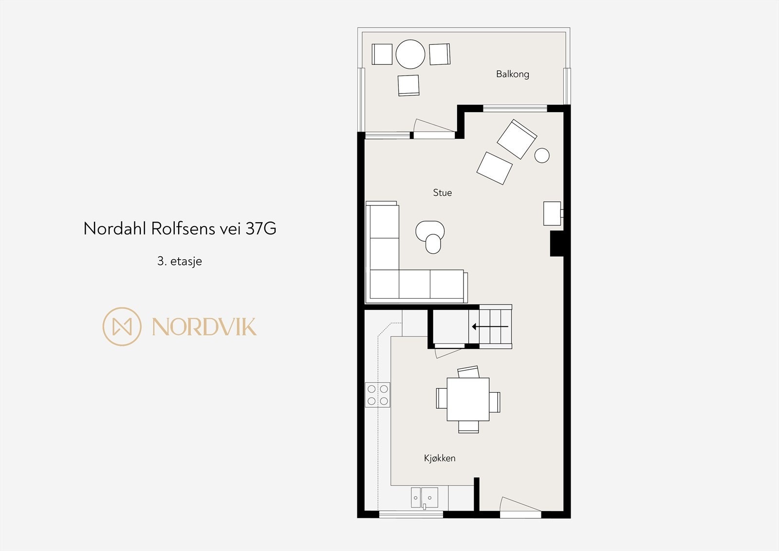 - Vi starter med en plantegning slik at du får orientert deg i hovedetasjen - Galleribilde