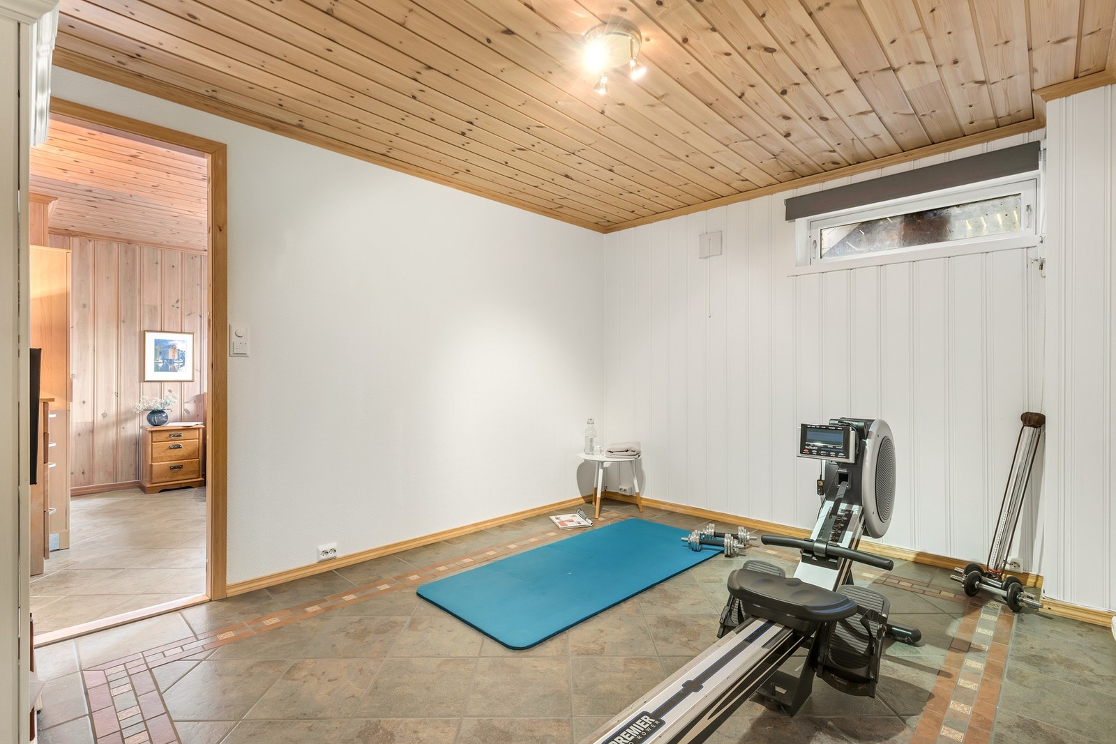 Rommet er i dag innredet som treningsrom. Galleribilde