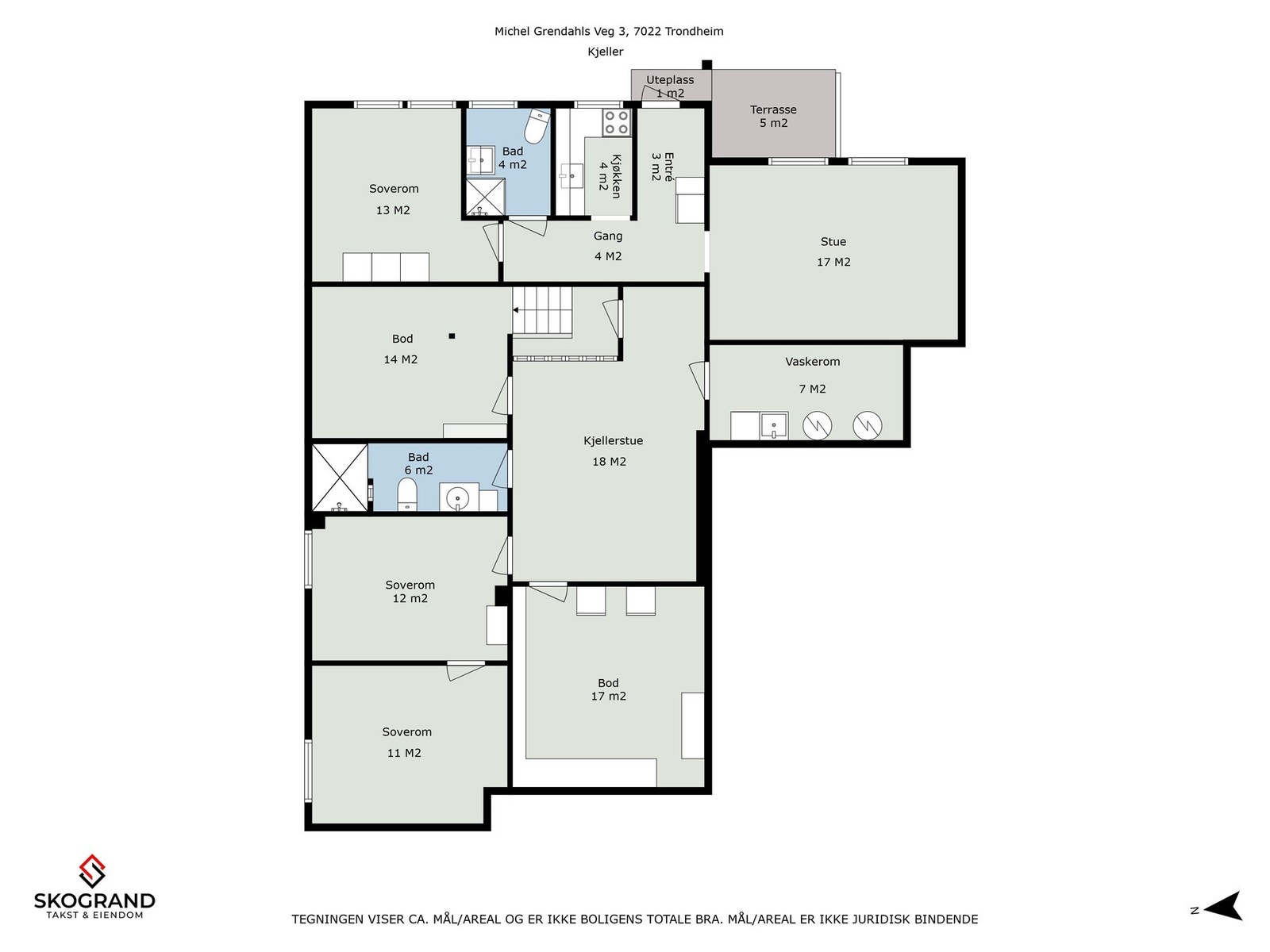 Planskisse kjelleretasje. Galleribilde