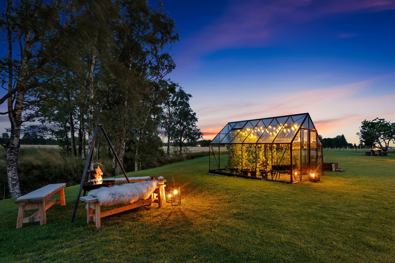 I rolige og landlige omgivelser kan man senke skuldrene på kveldstid Galleribilde