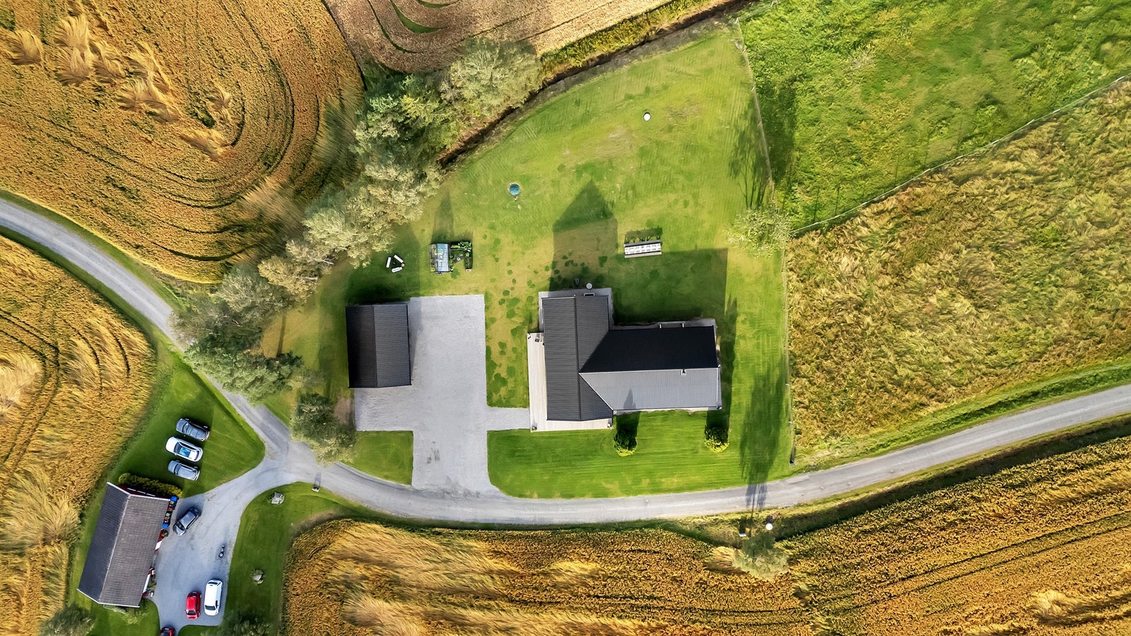 Fugleperspektiv over eiendommen Galleribilde