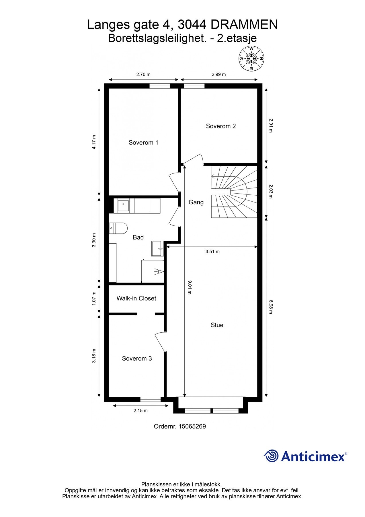 Vi begynner med plantegningen her også. Galleribilde