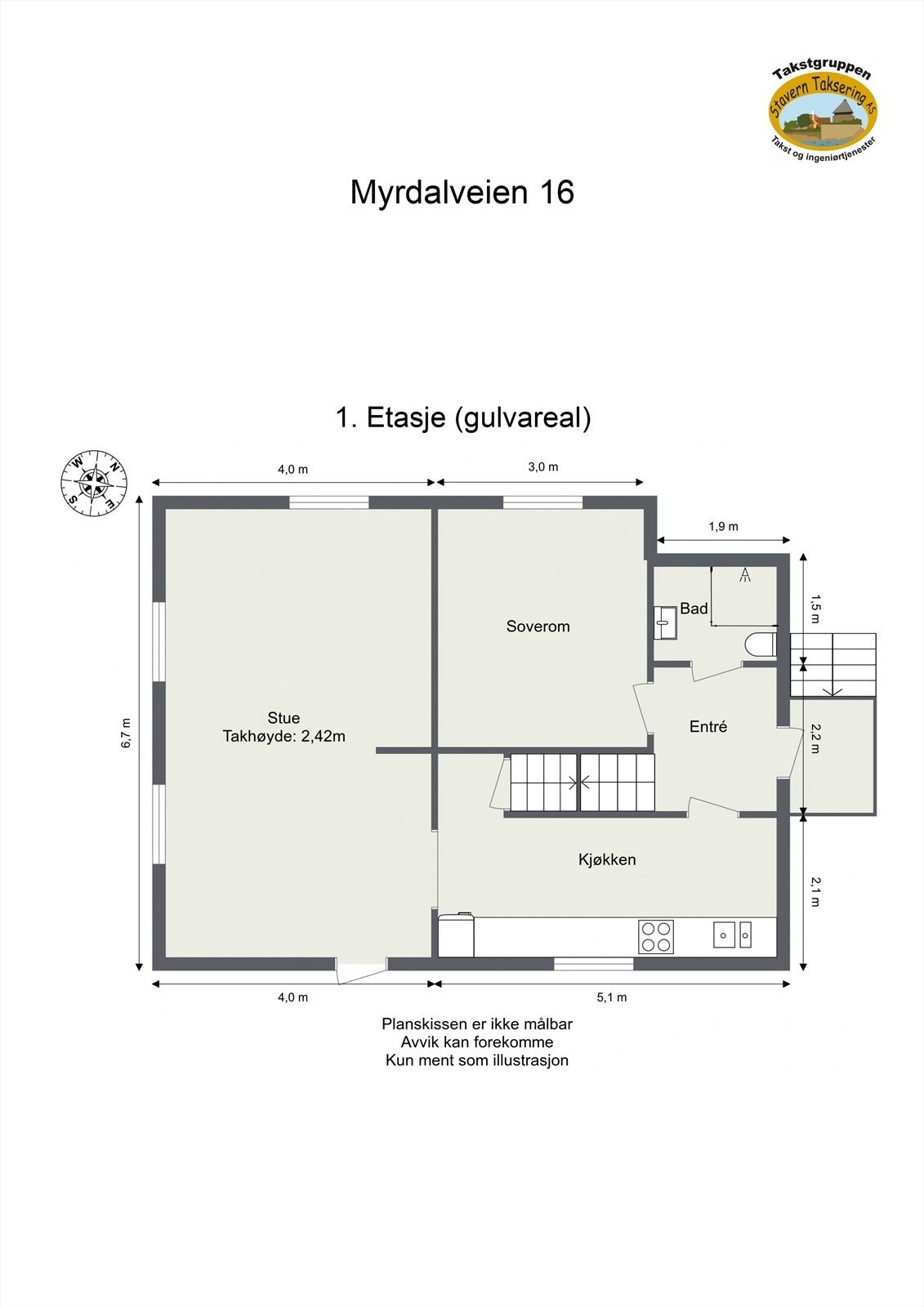 Målbarplanløsing - 1 etg. Galleribilde