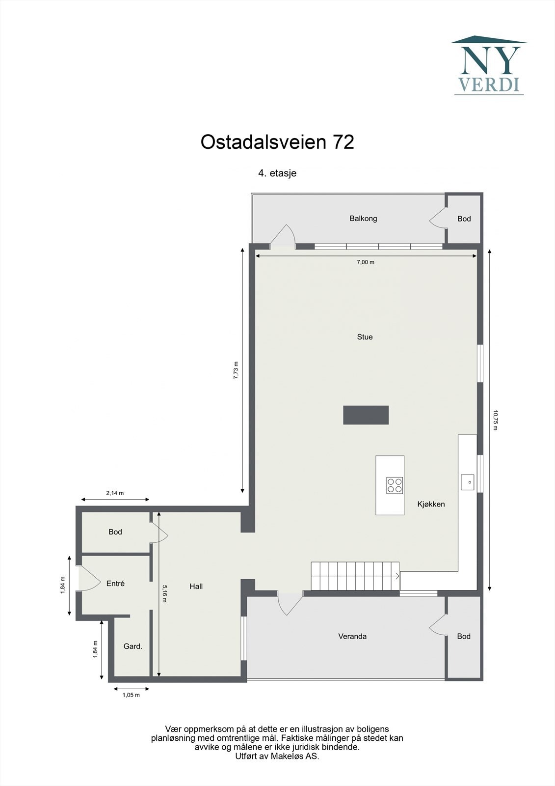 Plantegning 4. etasje. Galleribilde