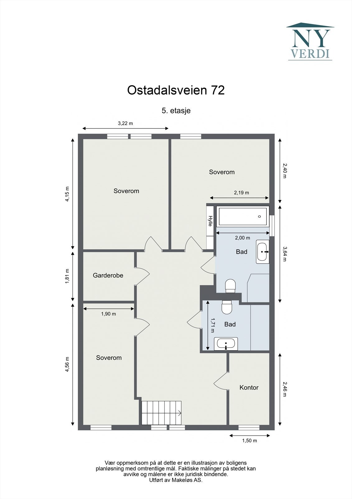 Plantegning 5. etasje. Galleribilde