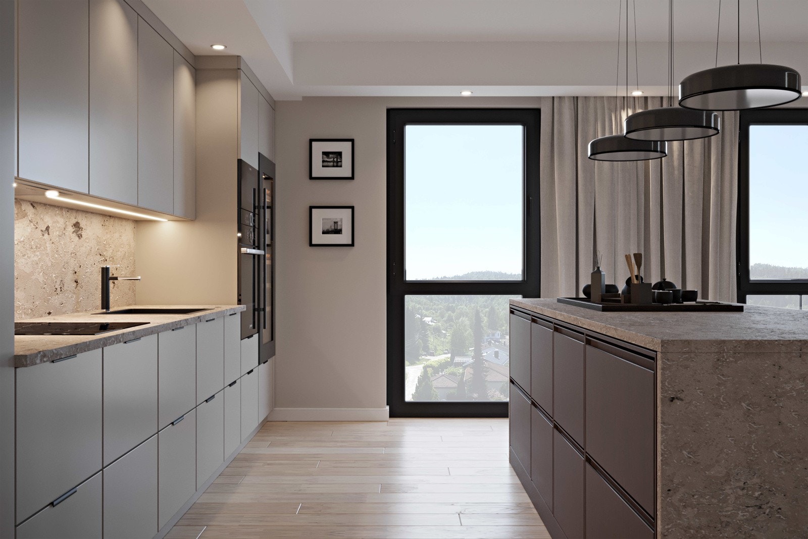 Illustrasjonen viser ikke kjøkkeninnredning som blir levert, men det kan velges som tilvalg. Galleribilde