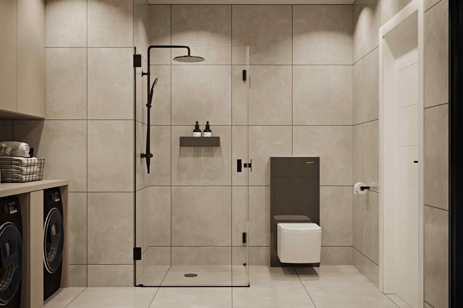 Illustrasjon bad en suite - Illustrasjonene kan vise tilvalg som ikke er endel av standard leveranse. Galleribilde