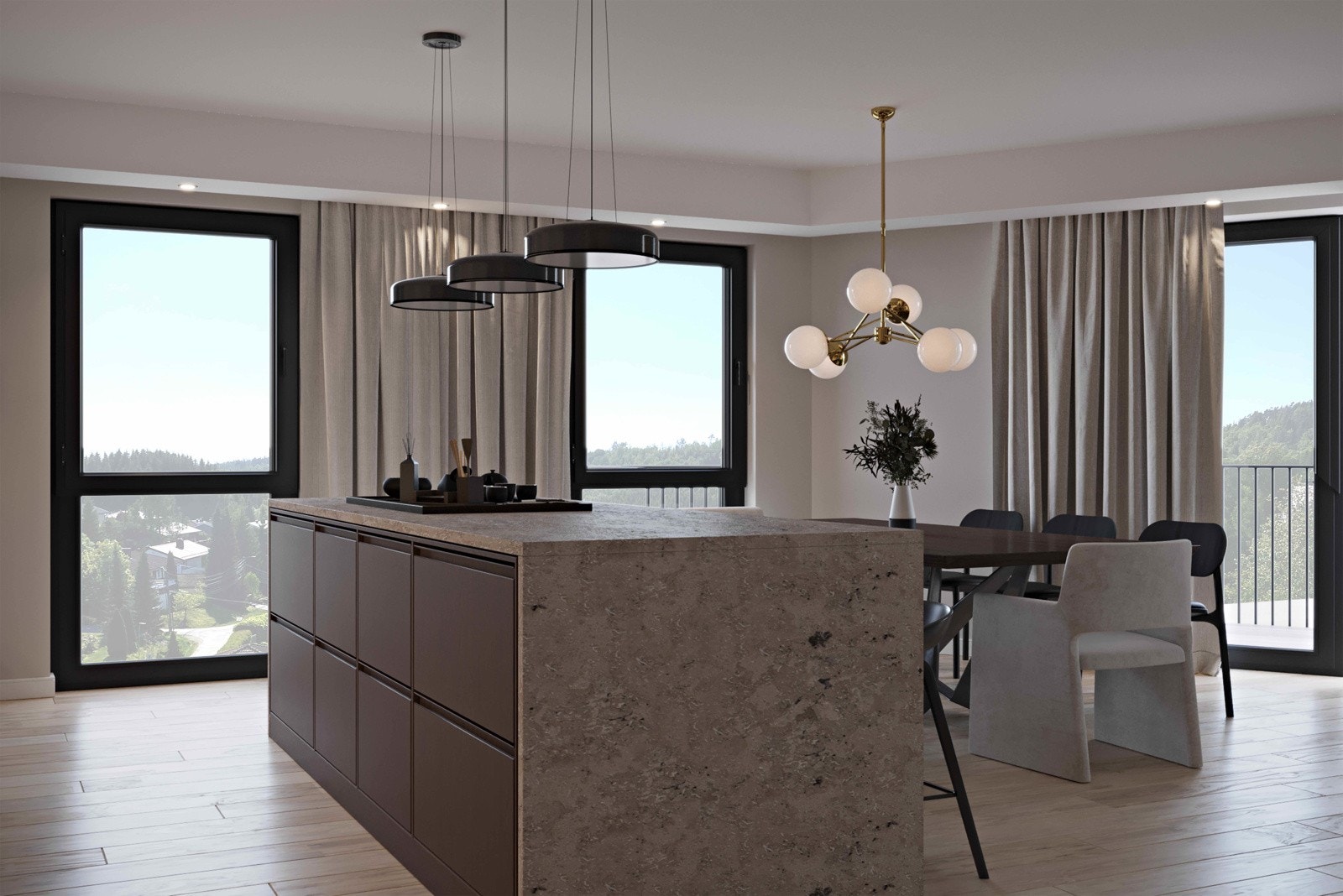 Illustrasjonen viser ikke kjøkkeninnredning som blir levert, men det kan velges som tilvalg. Galleribilde