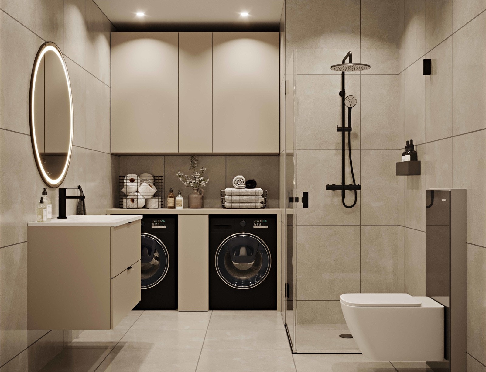 Illustrasjon Bad to - Bildet er ment som illustrasjon og vaskeromsinnredning leveres ikke som standard. Galleribilde