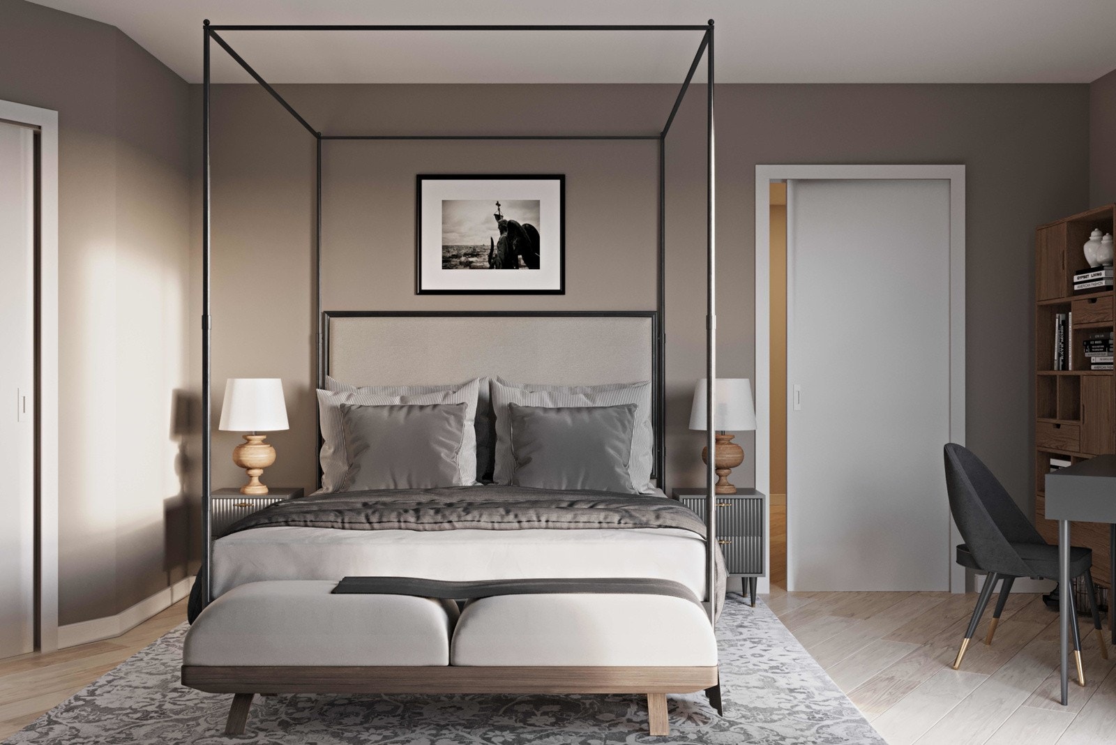 Illustrasjon soverom - Illustrasjonene kan vise tilvalg som ikke er endel av standard leveranse. Galleribilde