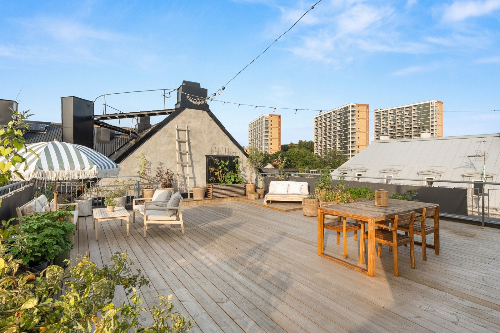 Takterrassen har supre solforhold. Galleribilde