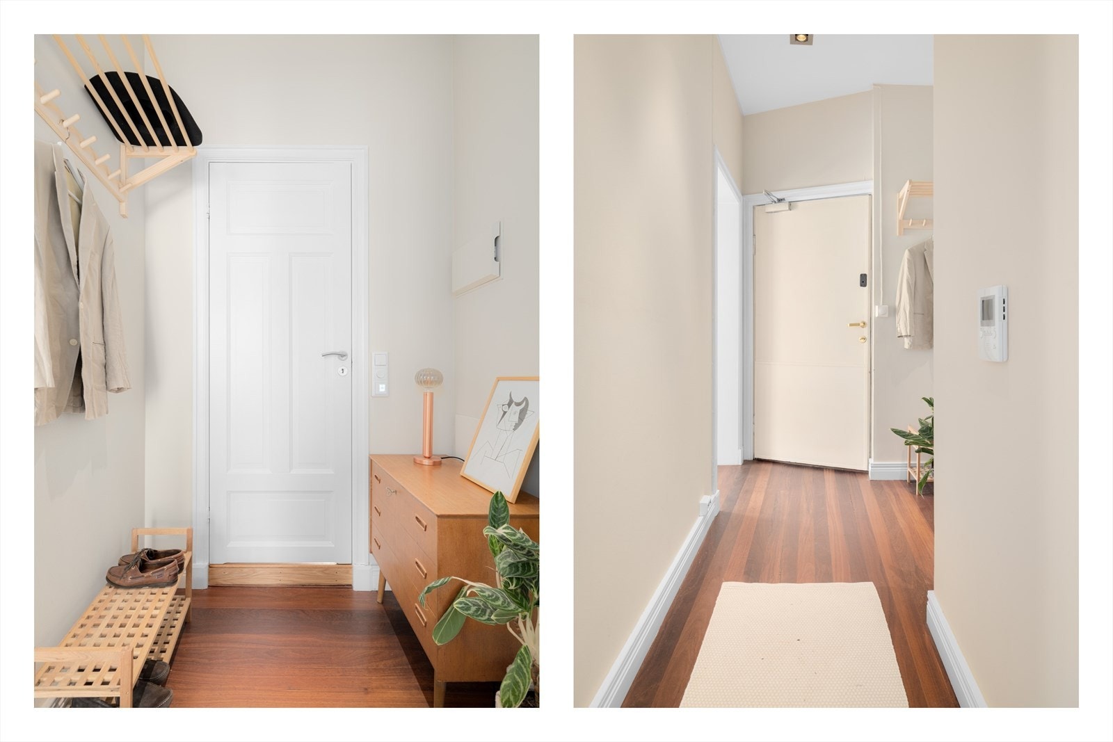 Romslig gang/entré med god plass til klesavheng Galleribilde