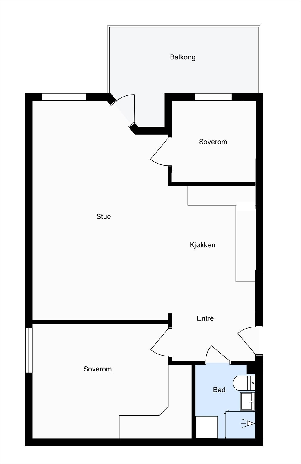 Alternativ planløsning med 2 soverom. (Selger og megler tar ingen ansvar/risiko for at tiltakene er gjennomførbare). Galleribilde