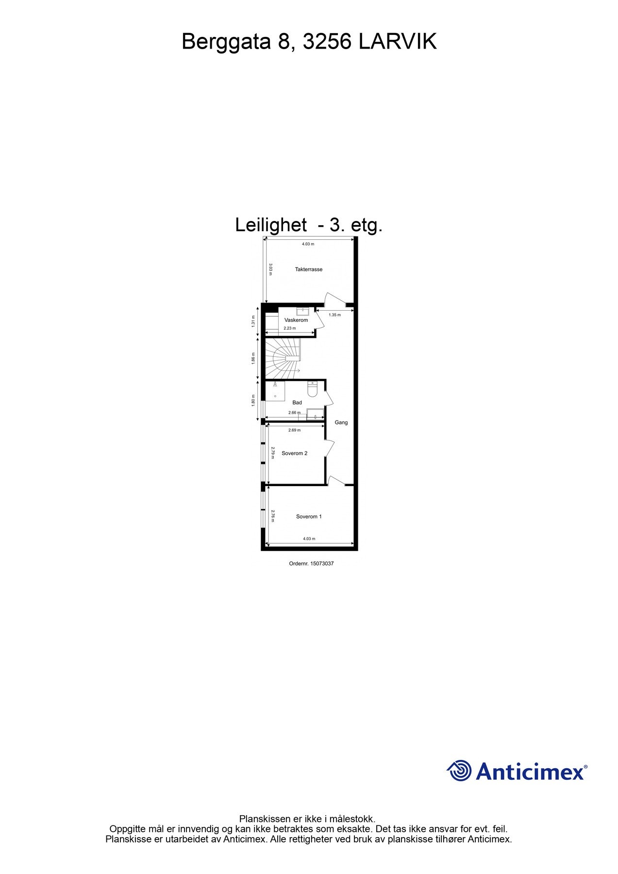 Plantegning 3. etasje Galleribilde