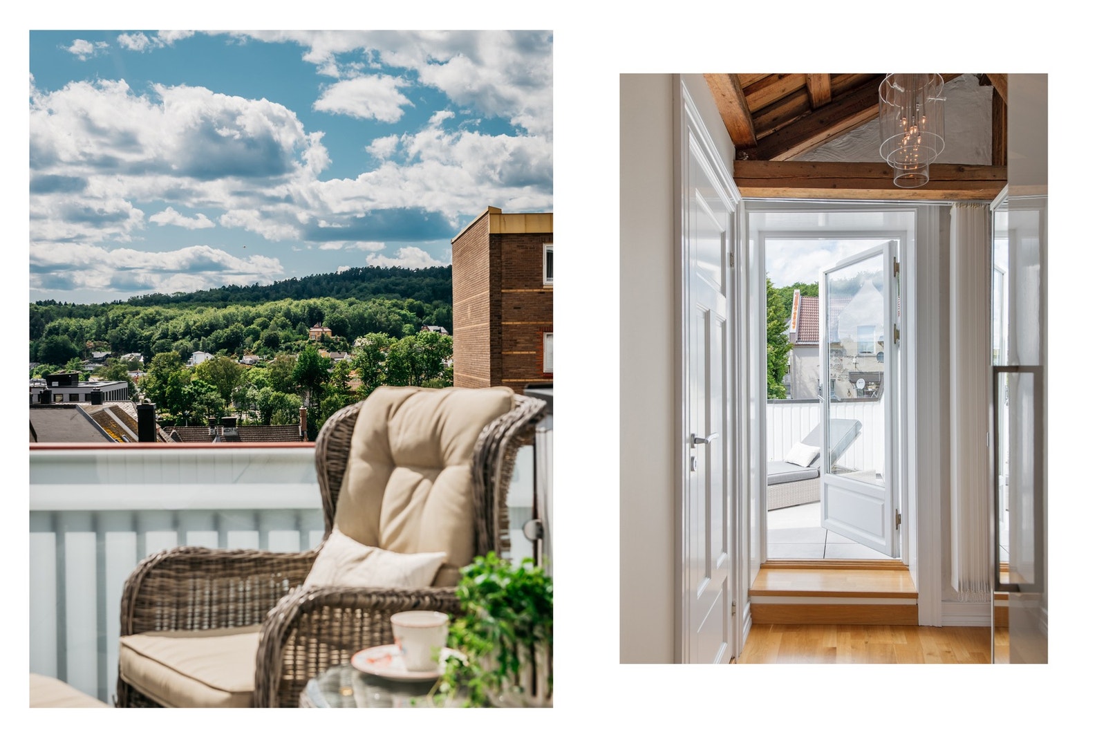 Skogen skimtes fra terrassen, som måler ca. 12 kvm Galleribilde