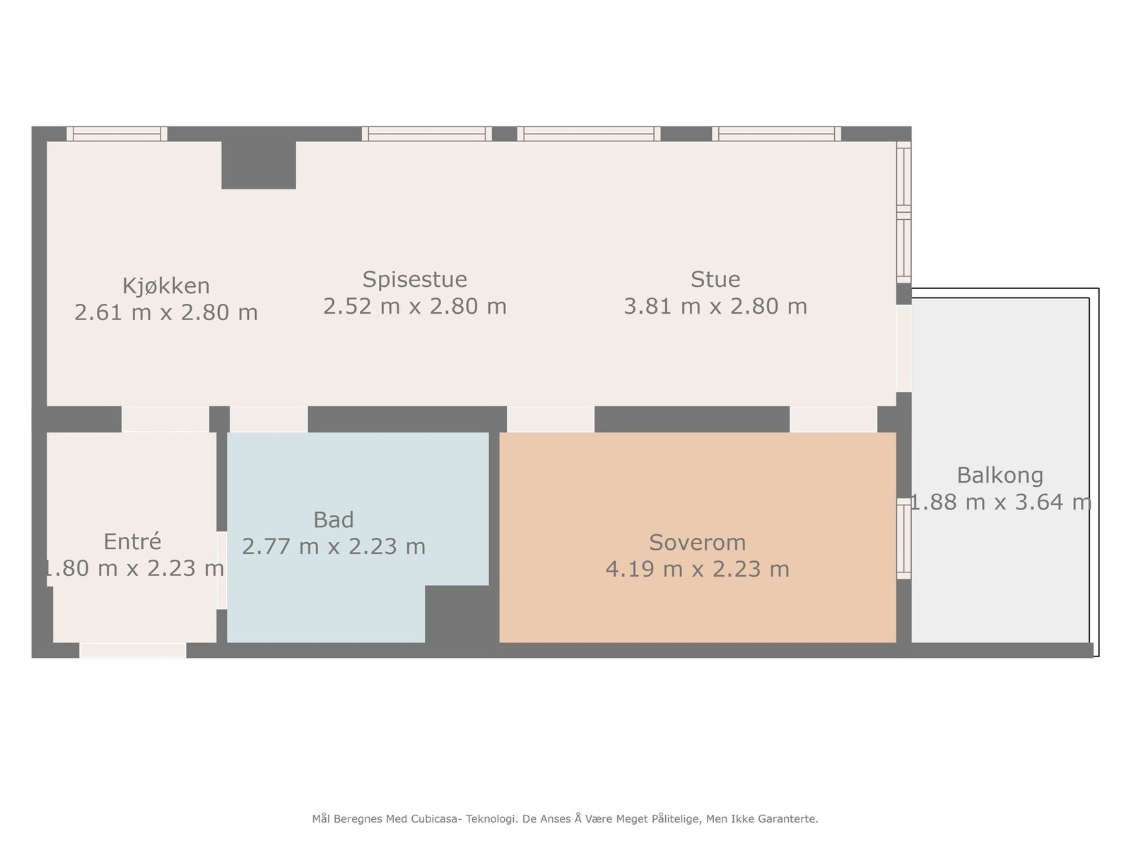 Leiligheten har en godt utnyttet planløsning. Galleribilde