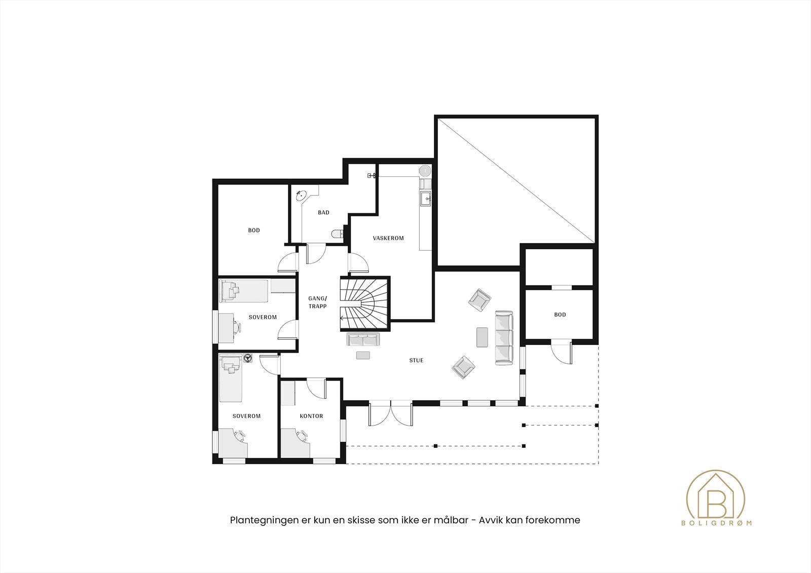 Plantegning underetasje. Galleribilde