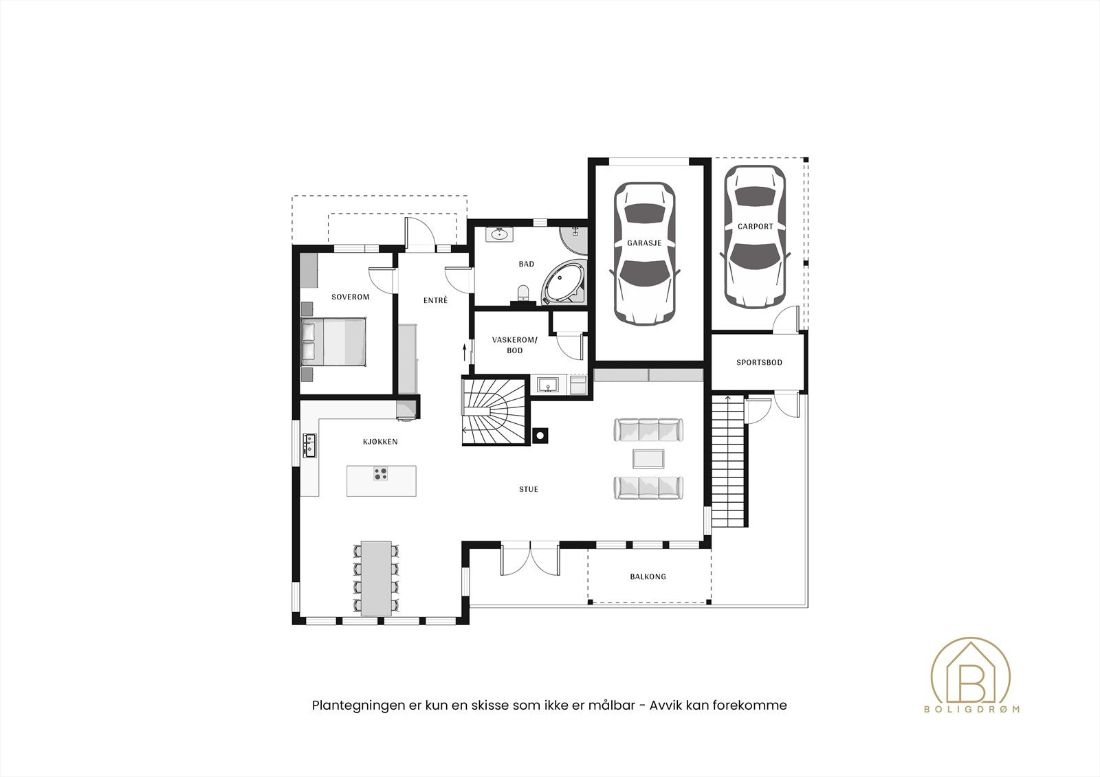 Plantegning 1. etasje. Galleribilde