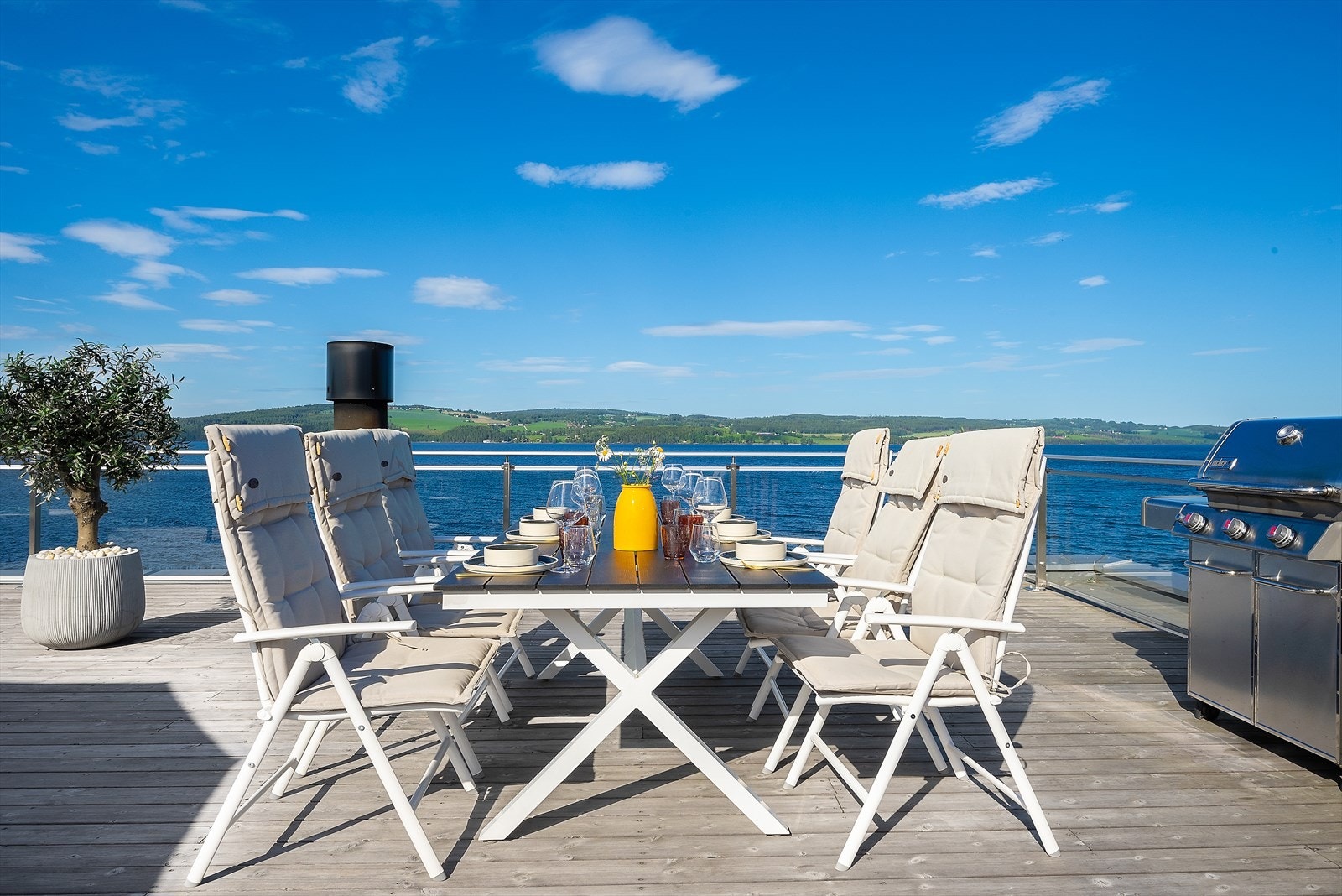 Grilling i solen. Galleribilde