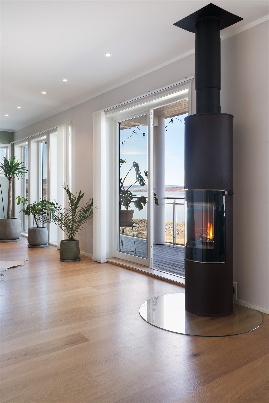 Stemningsfull peisovn med glassdør. Galleribilde