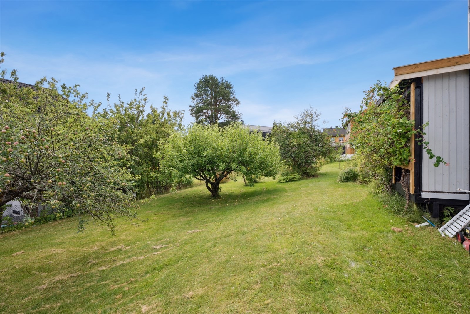 Her er det god plass til hagefest eller lekeplass til barna. Galleribilde