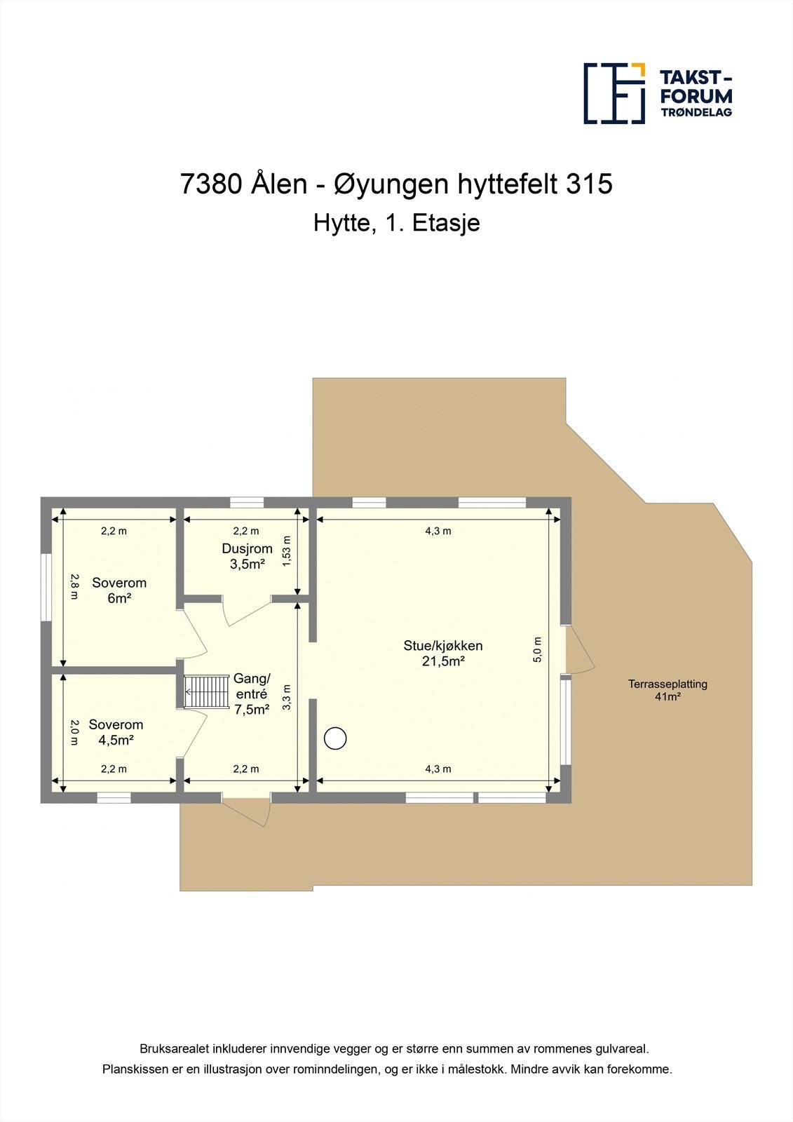 Planskisse hytta. Galleribilde