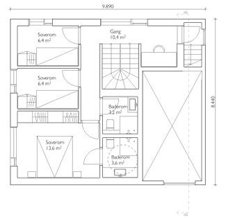 Plantegning 2. etasje . Galleribilde