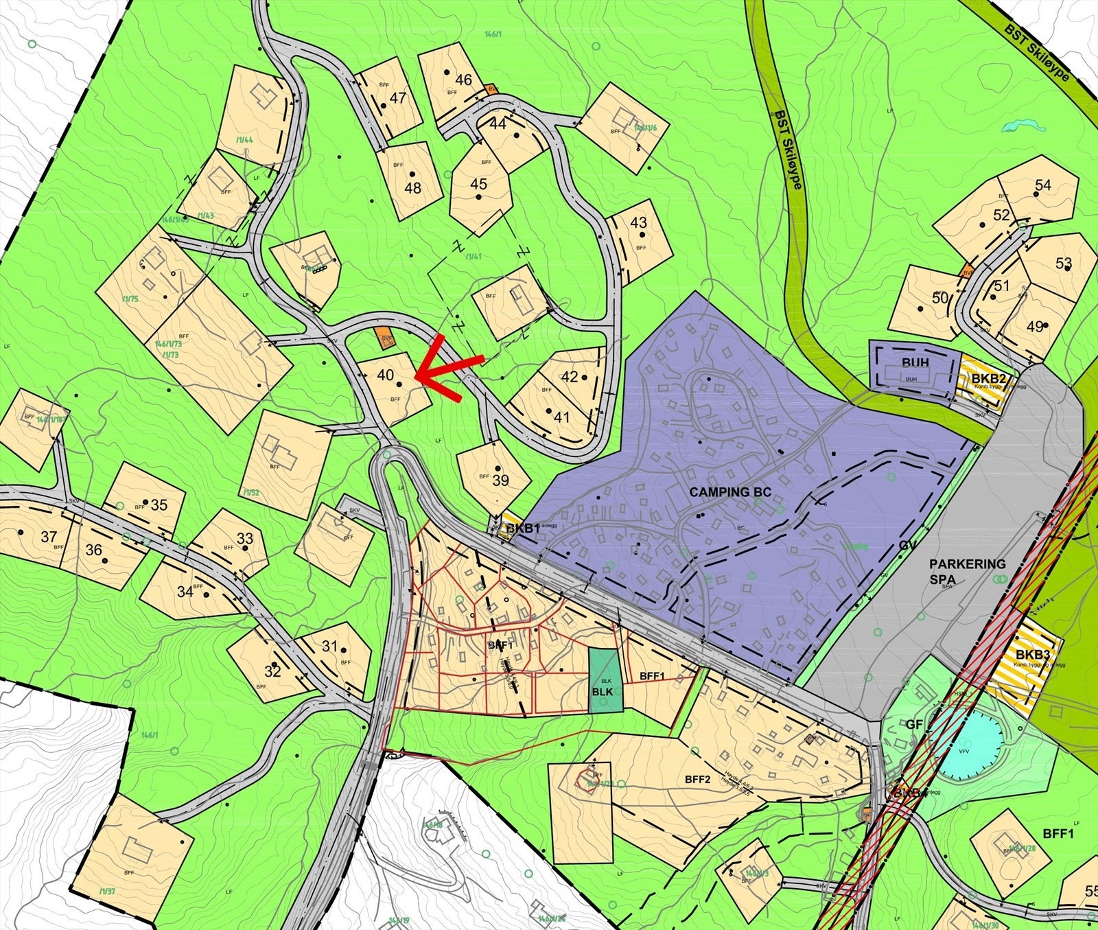 Utsnitt av plankart Galleribilde