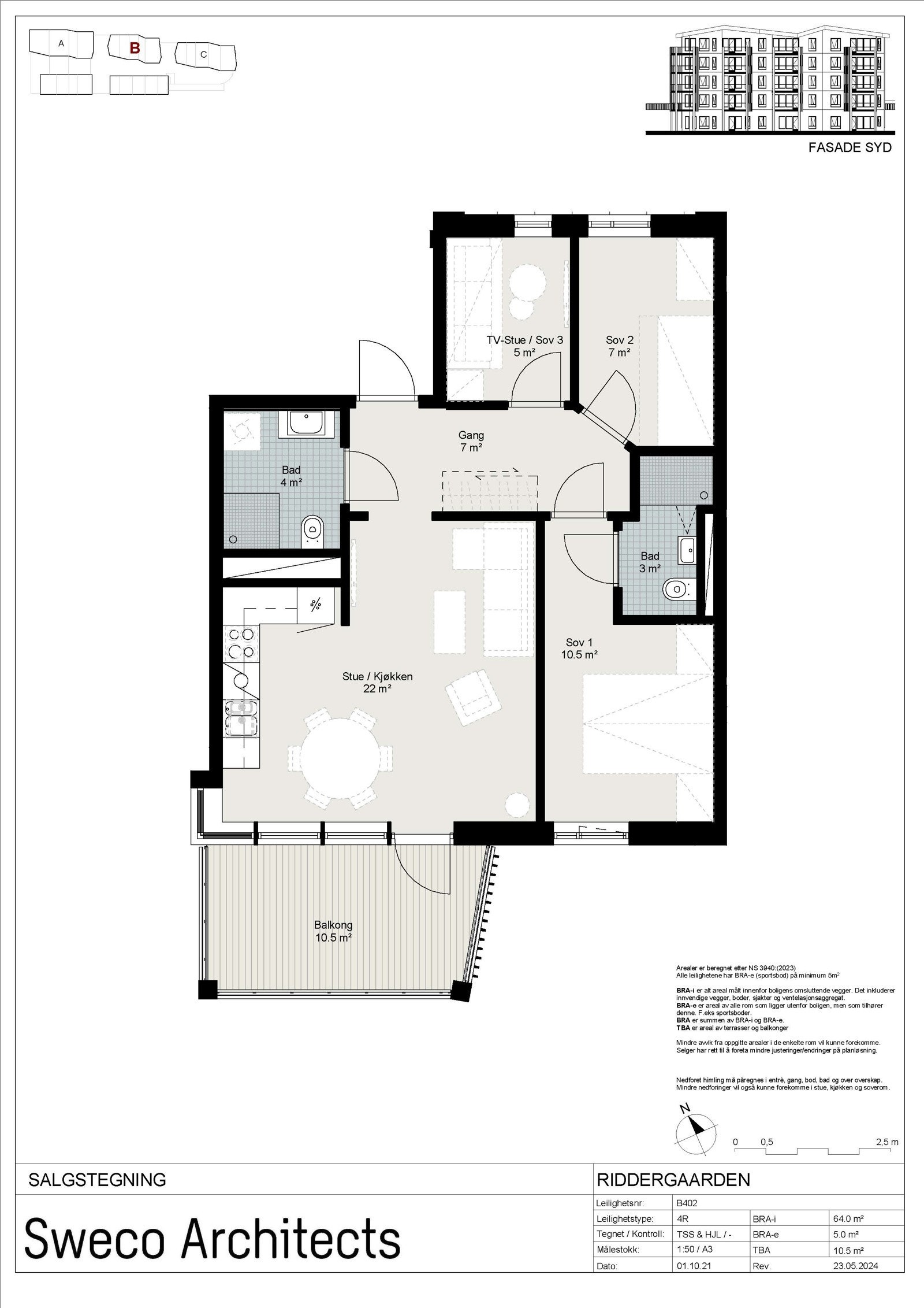 Plantegning - leilighet B402 Galleribilde