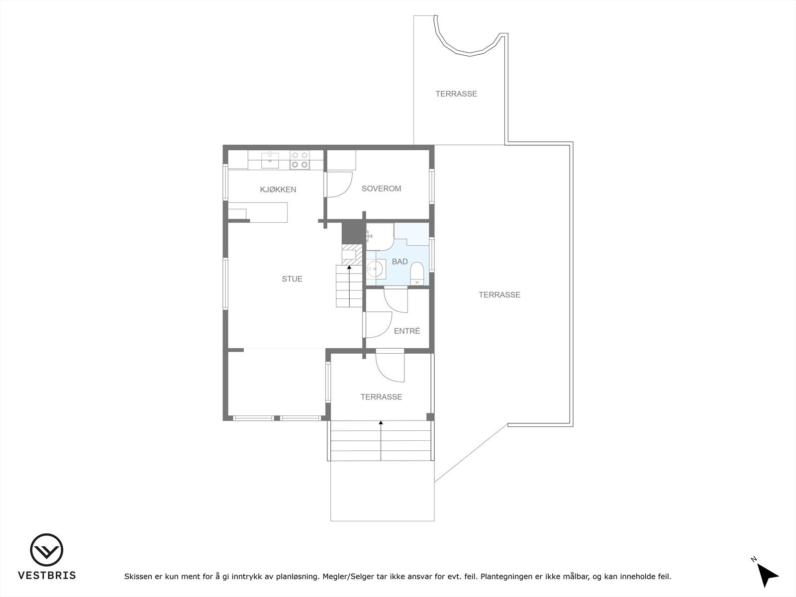 Plantegning hovedetasje hytte Galleribilde