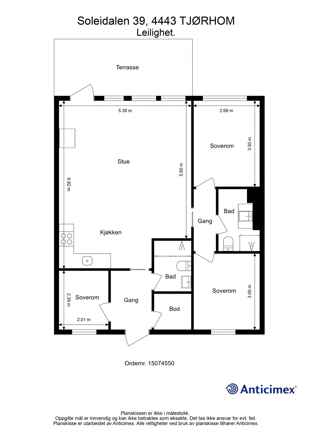 Plantegning. En utrolig praktisk planløsning som passer to en stor familie eller to Galleribilde